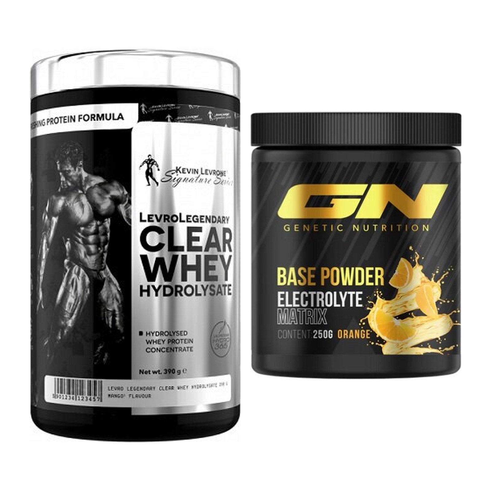 Basis-Set: Kevin Levrone Clear Whey + GN Base Powder – alle enthaltenen Artikel