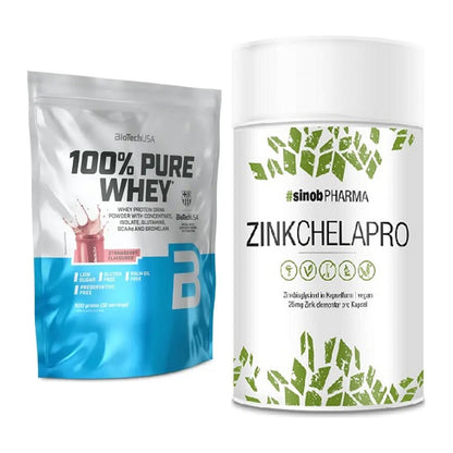 Basis-Set: BioTech 100% Pure Whey + Sinob Zink Chelapro – alle enthaltenen Artikel