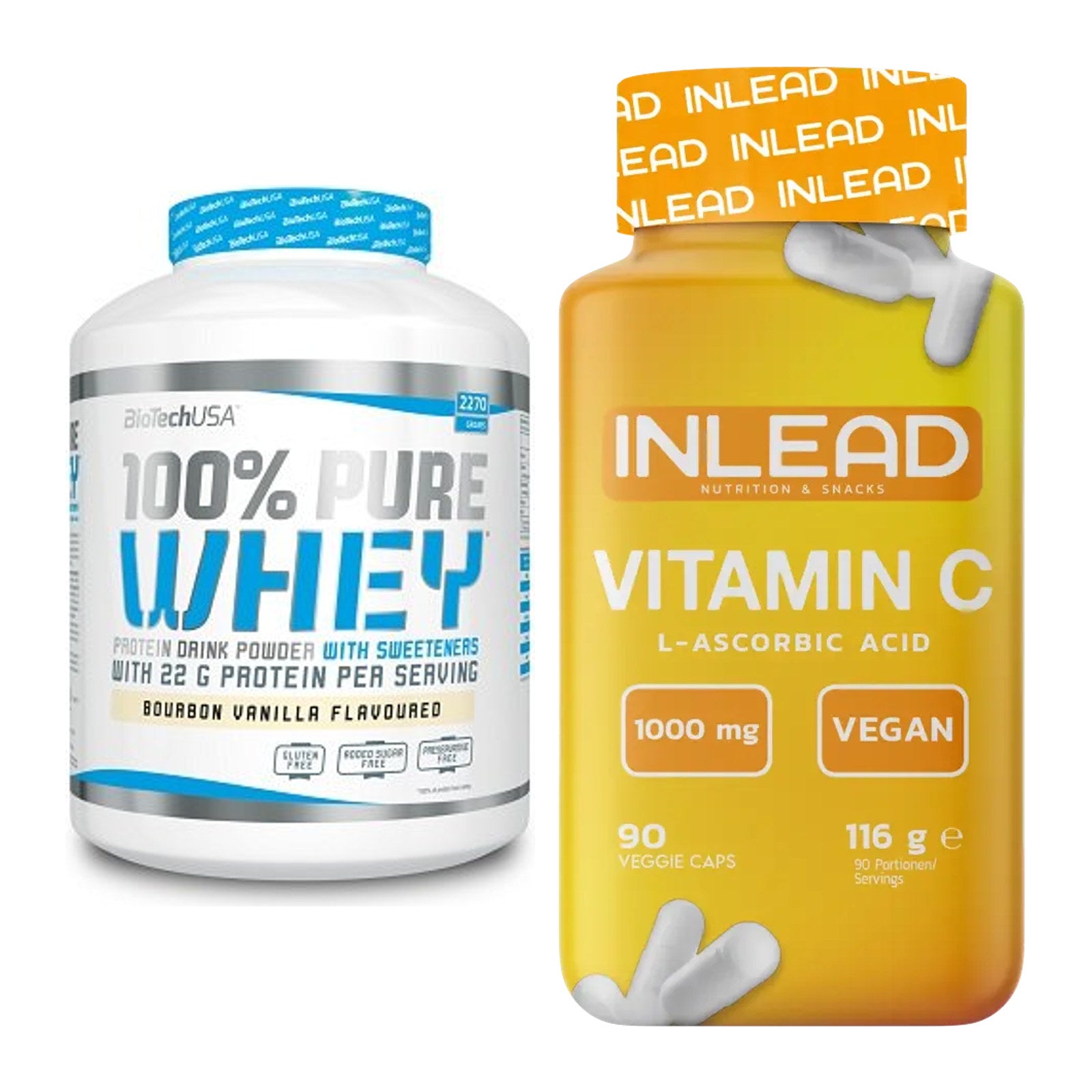 Basis-Set: BioTech 100% Pure Whey + INLEAD Vitamin C – alle enthaltenen Artikel