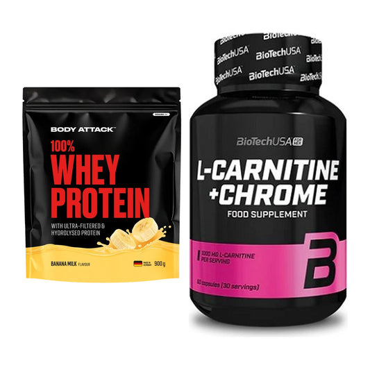 Basis-Set: Body Attack 100% Whey + BioTech L-Carnitine + Chrome – alle enthaltenen Artikel