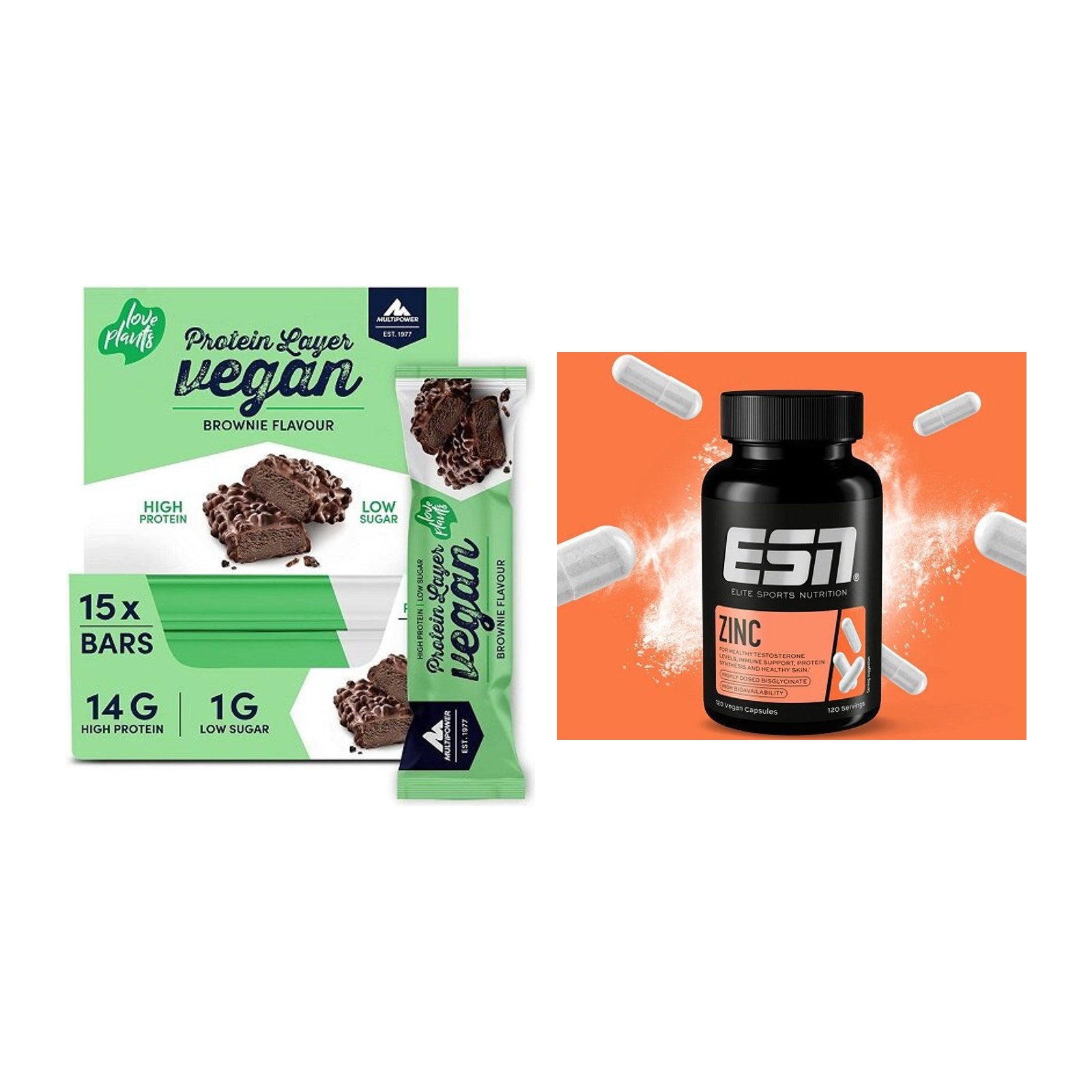 Basis-Set: Multipower Vegan Protein Layer Bar + ESN Zinc – alle enthaltenen Artikel