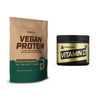 Basis-Set: BioTech Vegan Protein + Peak Vitamin D 180 Tabl. – alle enthaltenen Artikel
