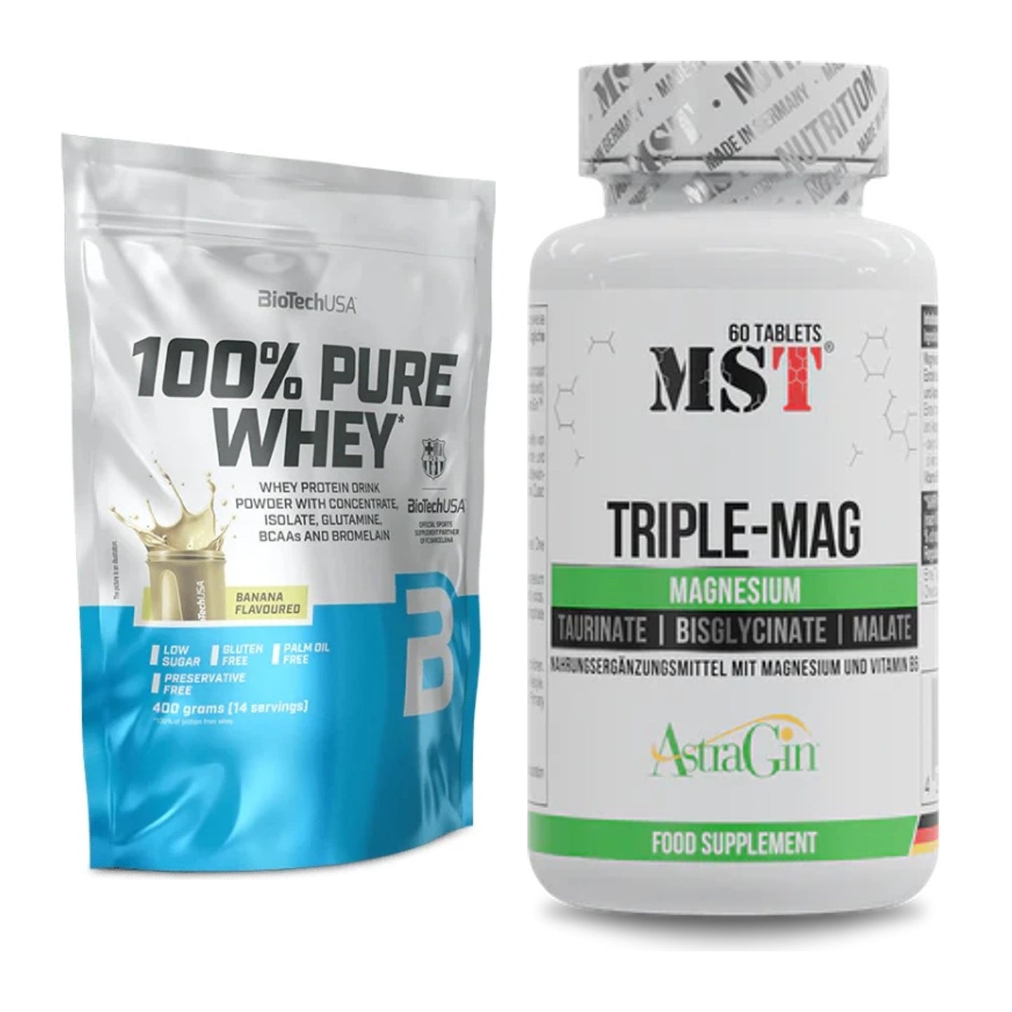 Basis-Set: BioTech 100% Pure Whey + MST Tripple Mag – alle enthaltenen Artikel