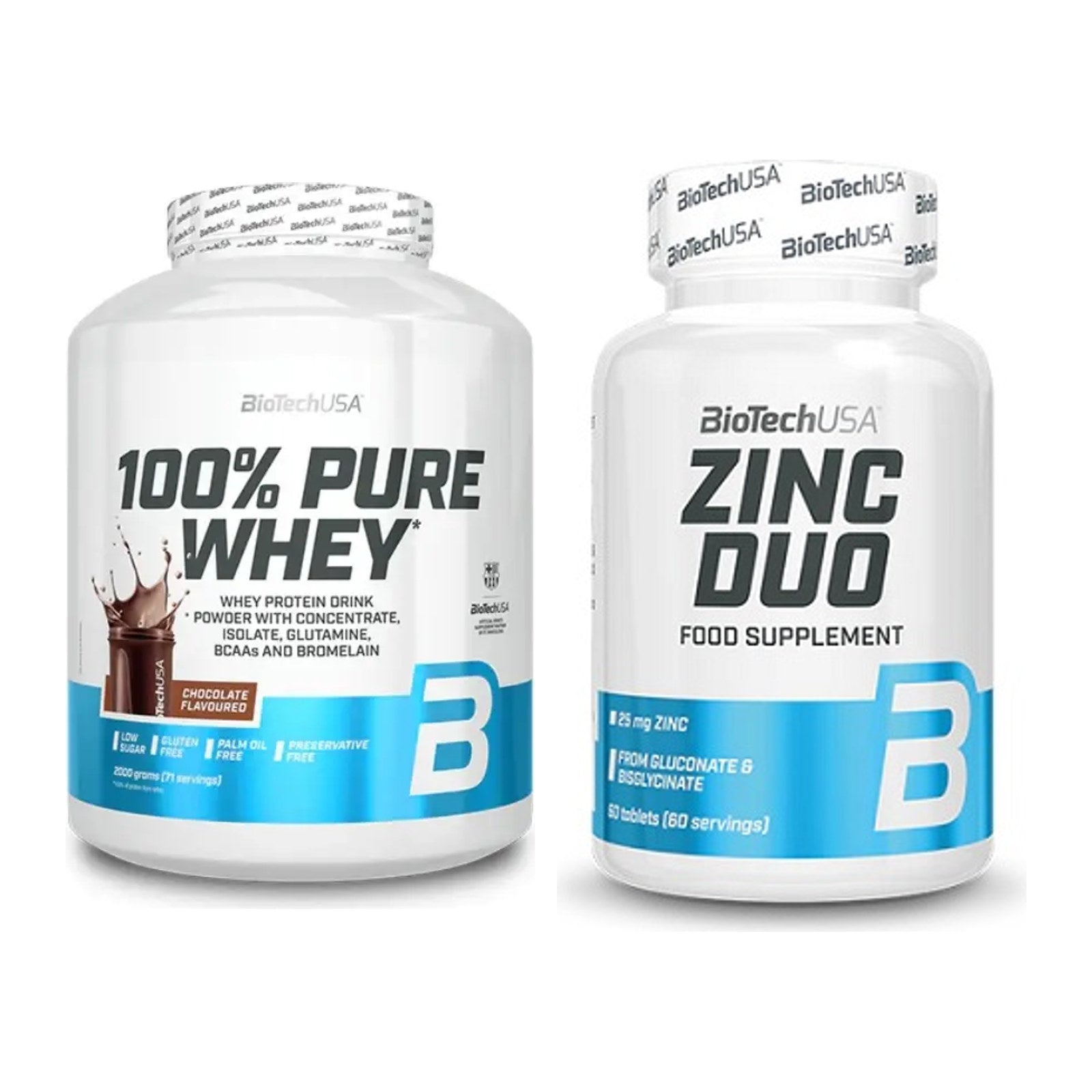 Basis-Set: BioTech 100% Pure Whey + BioTech Zinc Duo – alle enthaltenen Artikel