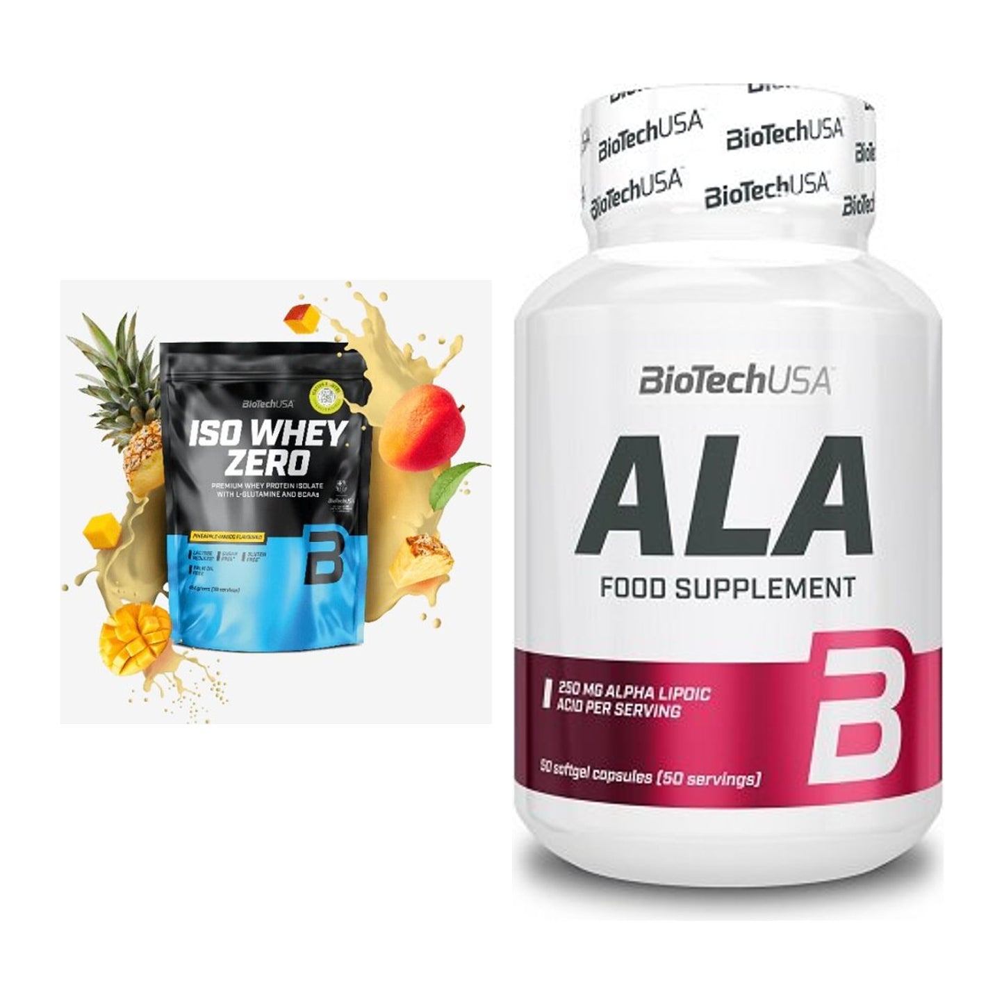 Basis-Set: BioTech Iso Whey Zero + BioTech ALA alpha lipoic acid – alle enthaltenen Artikel
