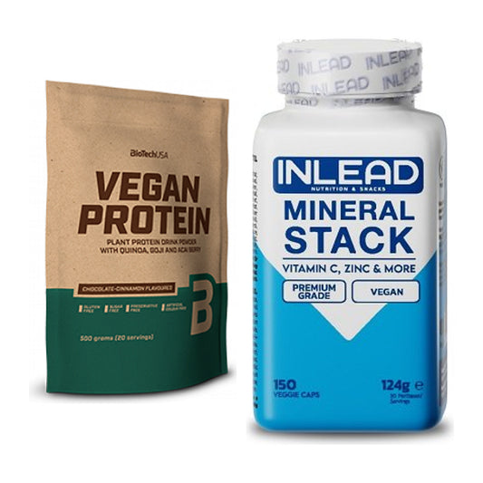 Basis-Set: BioTech Vegan Protein + INLEAD Mineral Stack – alle enthaltenen Artikel