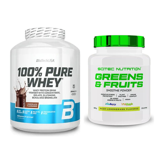 Basis-Set: BioTech 100% Pure Whey + Scitec Greens & Fruits – alle enthaltenen Artikel