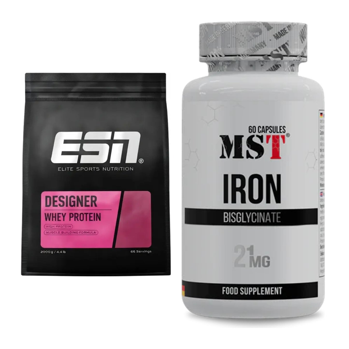 Basis-Set: ESN Designer Whey + MST Iron Bisglycinate – alle enthaltenen Artikel