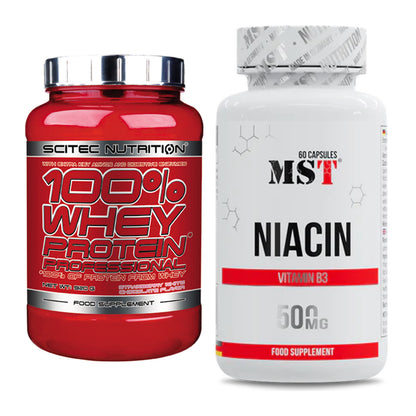 Basis-Set: Scitec 100% Whey Professional + MST Niacin – alle enthaltenen Artikel