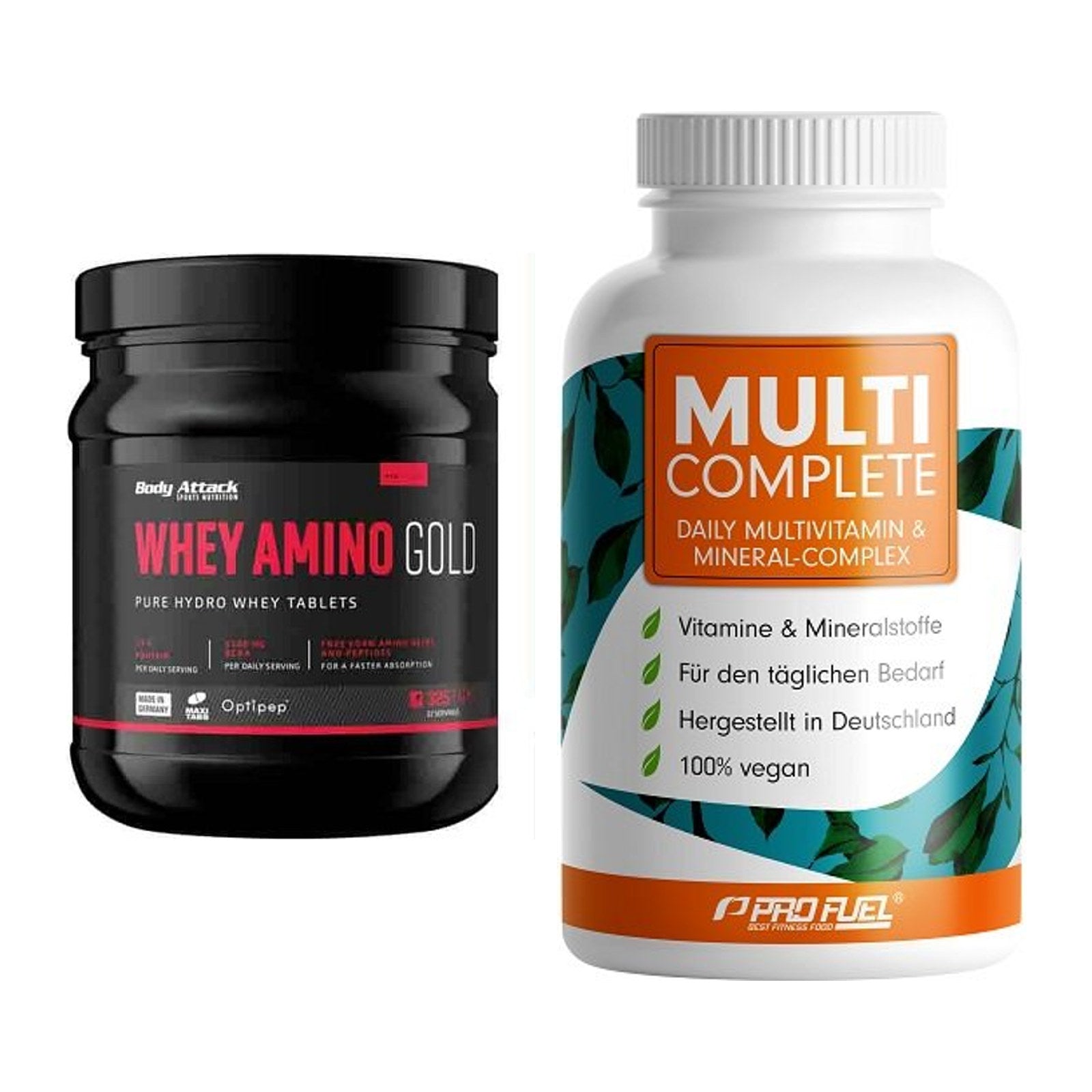 Basis-Set: Body Attack Whey Amino Gold + ProFuel MULTI COMPLETE – alle enthaltenen Artikel