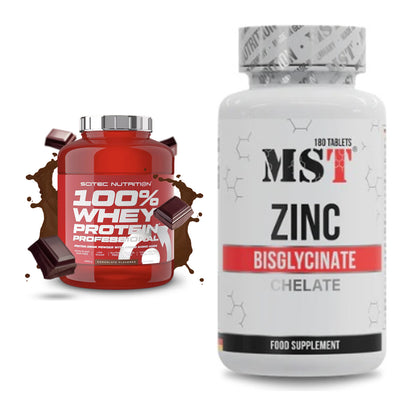Basis-Set: Scitec 100% Whey + MST Zinc Chelate – alle enthaltenen Artikel