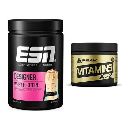 Basis-Set: ESN Designer Whey + Peak Vitamin A-Z 180 Tabl. – alle enthaltenen Artikel