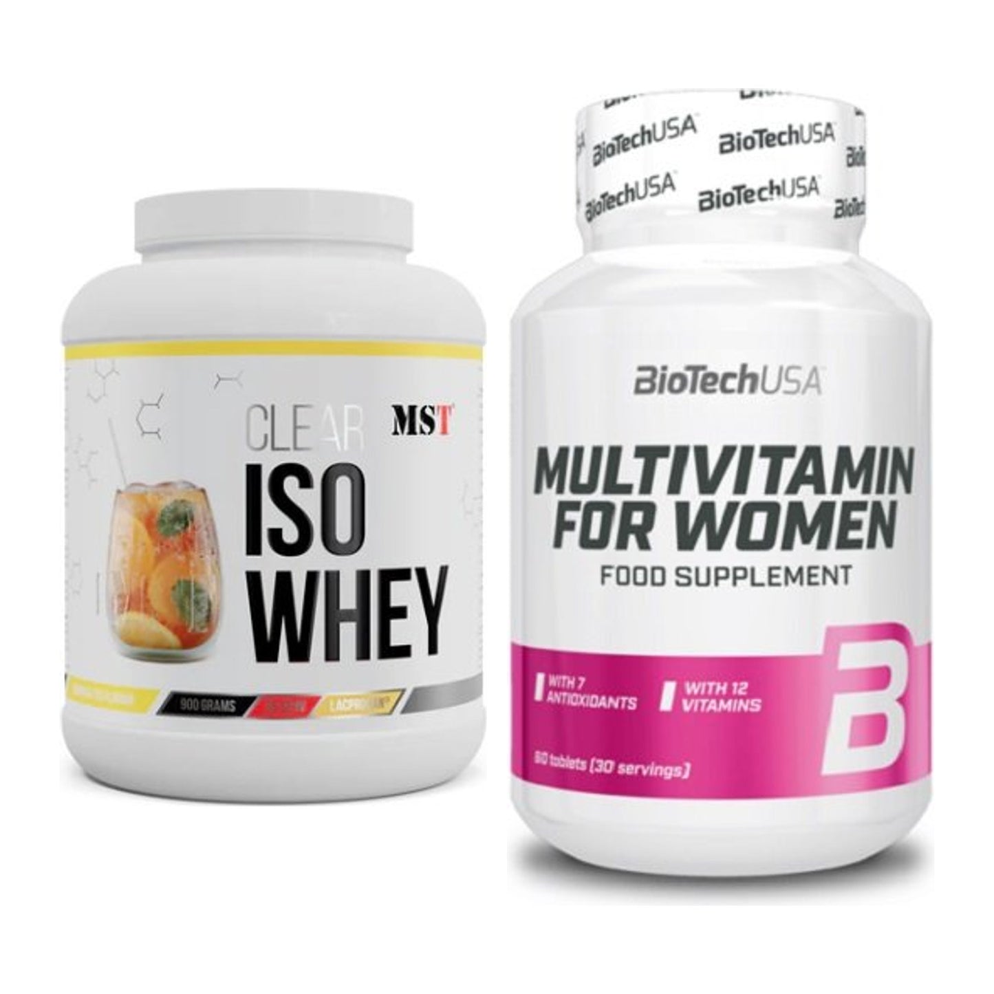 Basis-Set: MST Iso Clear + BioTech Multivitamin für Frau 60 – alle enthaltenen Artikel