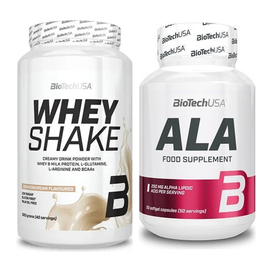 Basis-Set: BioTech Whey Shake + BioTech ALA alpha lipoic acid – alle enthaltenen Artikel