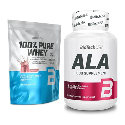 Basis-Set: BioTech 100% Pure Whey + BioTech ALA alpha lipoic acid – alle enthaltenen Artikel
