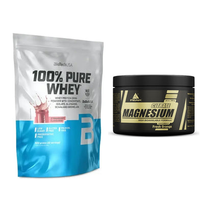 Basis-Set: BioTech 100% Pure Whey + Peak Magnesium Citrat – alle enthaltenen Artikel