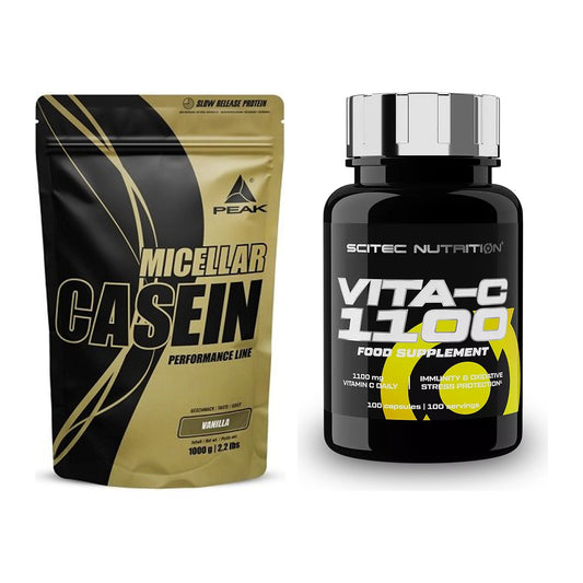 Basis-Set: Peak Micellar Casein + Scitec Vitamin C 1100 – alle enthaltenen Artikel