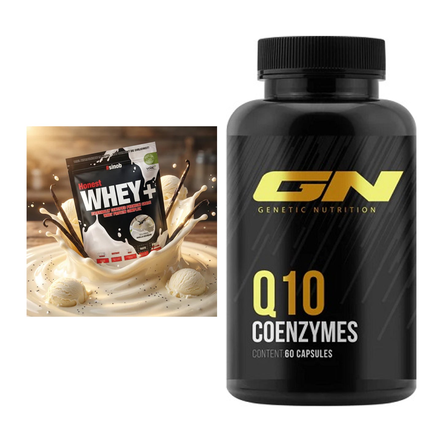 Basis-Set: Sinob Honest Whey+ + GN Q10 Health Line – alle enthaltenen Artikel