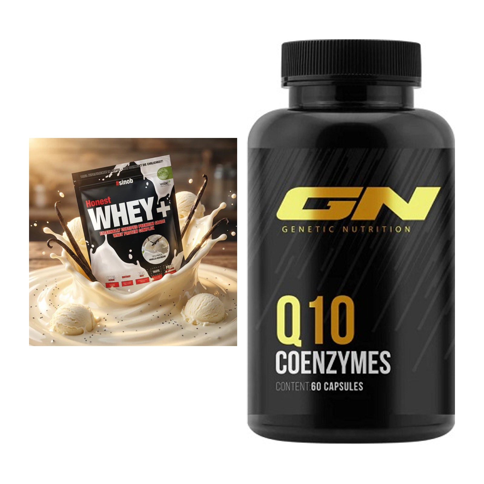 Basis-Set: Sinob Honest Whey+ + GN Q10 Health Line – alle enthaltenen Artikel