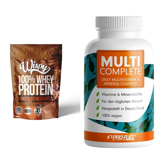 Basis-Set: Wispy Whey 100% + ProFuel MULTI COMPLETE – alle enthaltenen Artikel
