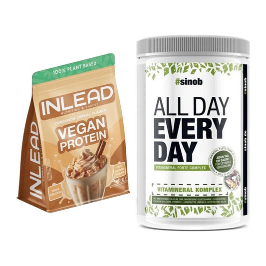 Basis-Set: INLEAD Vegan Protein + Sinob All Day Every Day 30 Serv. – alle enthaltenen Artikel
