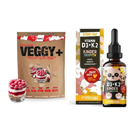 Basis-Set: Sinob VEGGY + VEGAN PROTEIN + ProFuel VITAMIN D3 + K2 – alle enthaltenen Artikel