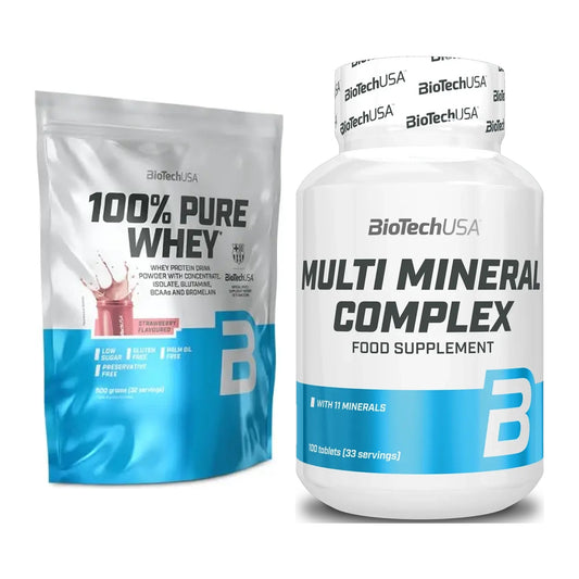 Basis-Set: BioTech 100% Pure Whey + BioTech Multi Mineral Complex 100 – alle enthaltenen Artikel