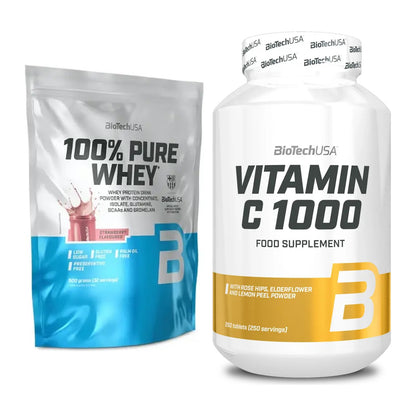 Basis-Set: BioTech 100% Pure Whey + BioTech Vitamin C 1000 250 Tabl. – alle enthaltenen Artikel