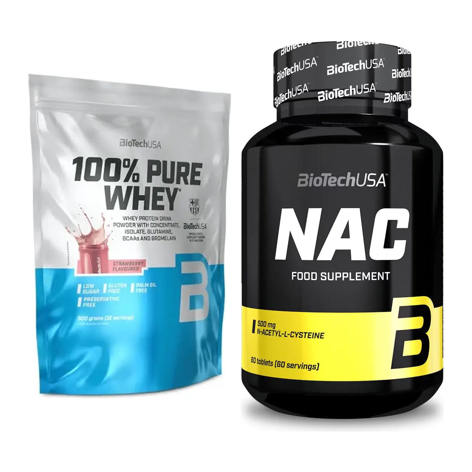 Basis-Set: BioTech 100% Pure Whey + BioTech NAC – alle enthaltenen Artikel