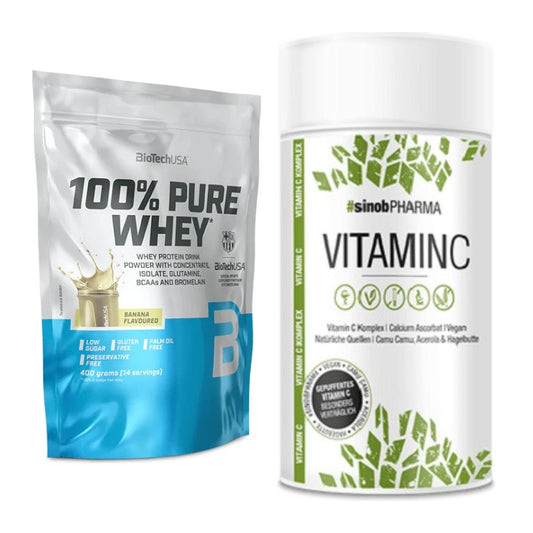 Basis-Set: BioTech 100% Pure Whey + Sinob Vitamin C – alle enthaltenen Artikel