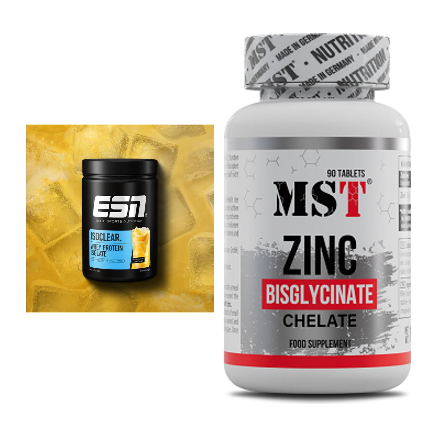 Basis-Set: ESN ISOCLEAR Whey Isolate + MST Zinc Chelate Bisglycinate – alle enthaltenen Artikel