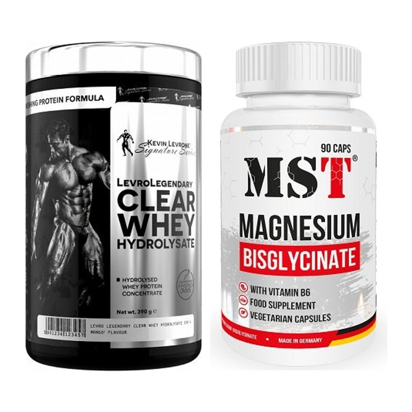 Basis-Set: Kevin Levrone Clear Whey + MST Magnesium Bisglycinat – alle enthaltenen Artikel