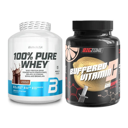 Basis-Set: BioTech 100% Pure Whey + Big Zone Buffered Vitamin C – alle enthaltenen Artikel