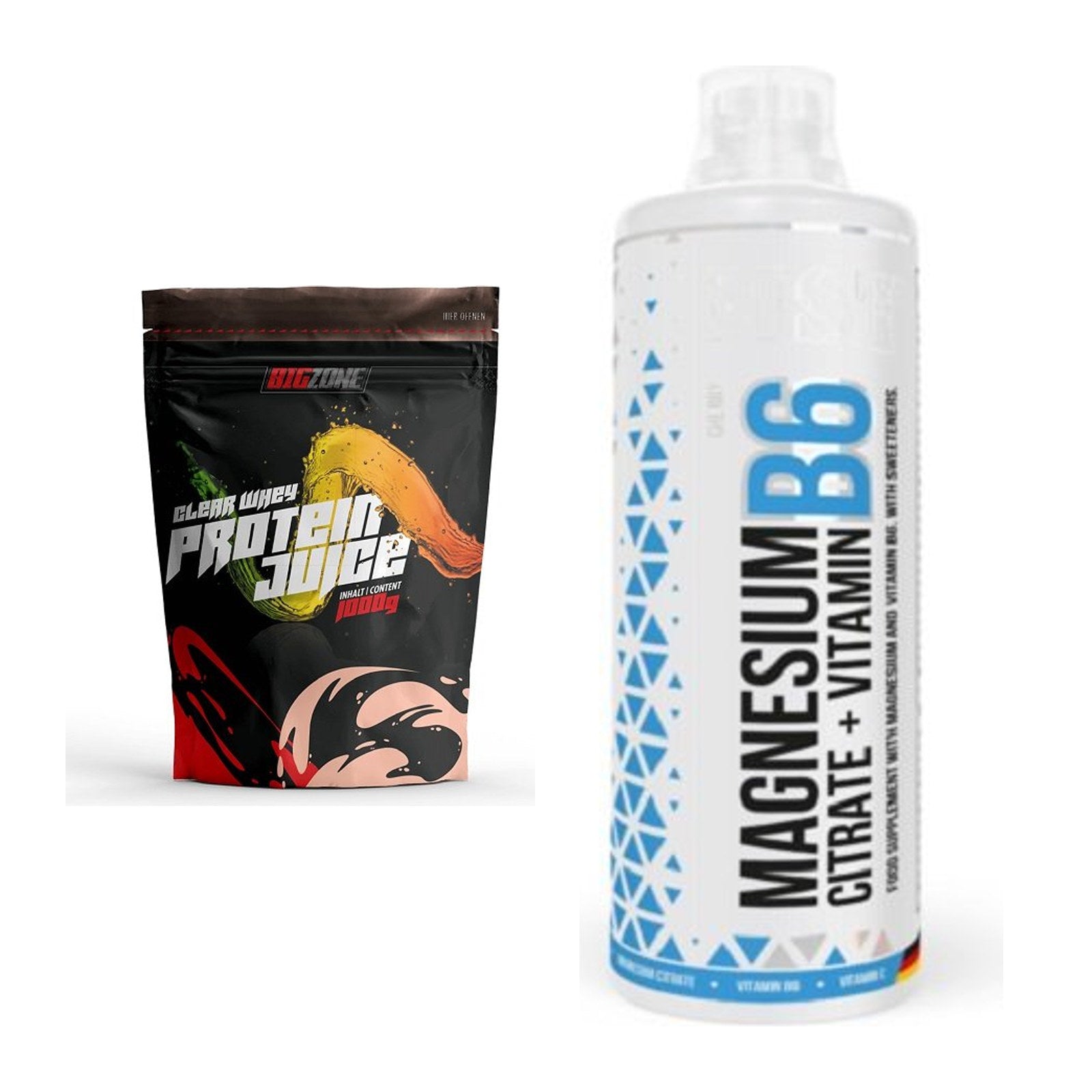Basis-Set: Big Zone Clear Whey Protein Juice + MST Magnesium B6 – alle enthaltenen Artikel