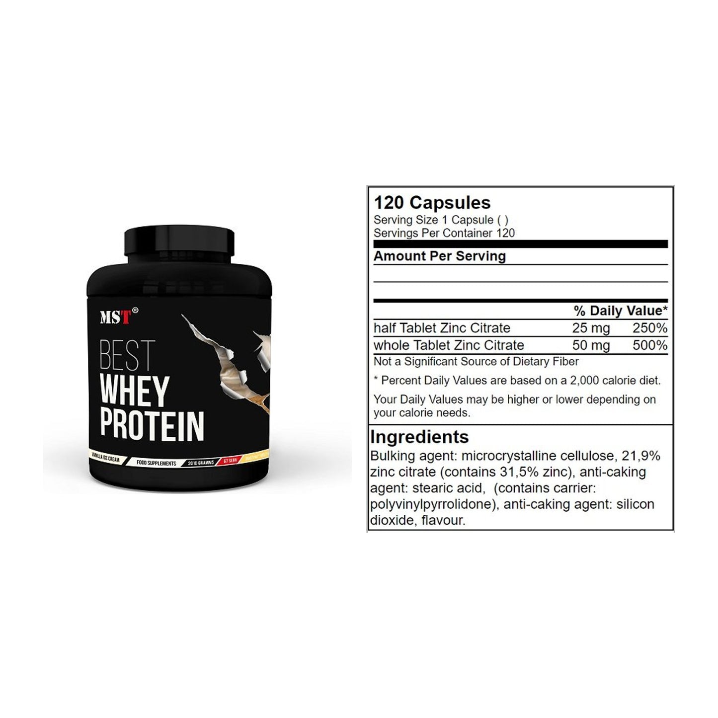 Basis-Set: MST Best Whey Protein + GN Zinc Citrate 120 Tabl. – alle enthaltenen Artikel