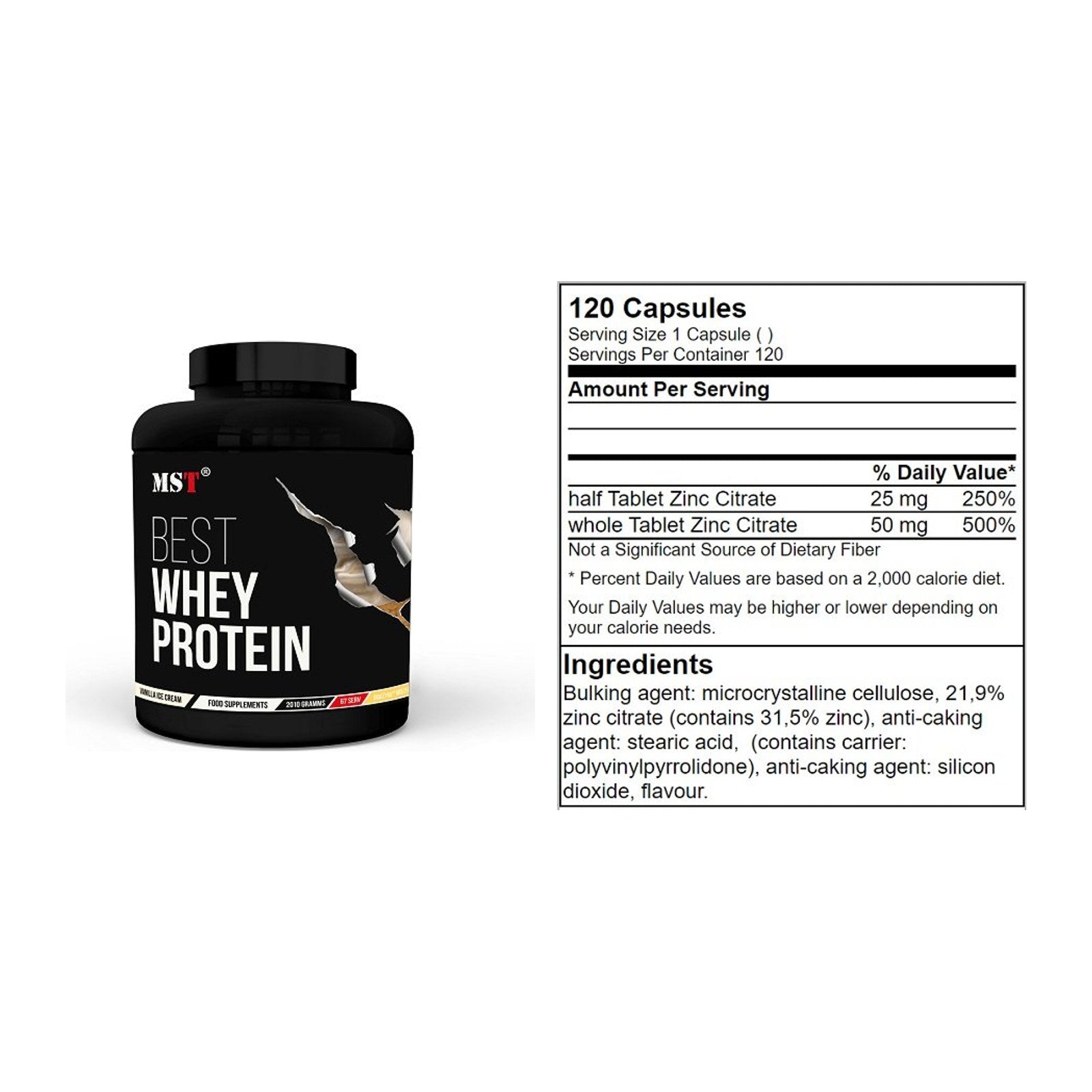 Basis-Set: MST Best Whey Protein + GN Zinc Citrate 120 Tabl. – alle enthaltenen Artikel