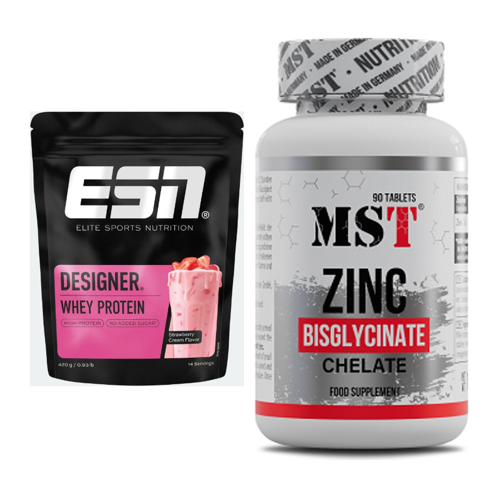 Basis-Set: ESN Designer Whey + MST Zinc Chelate Bisglycinate – alle enthaltenen Artikel