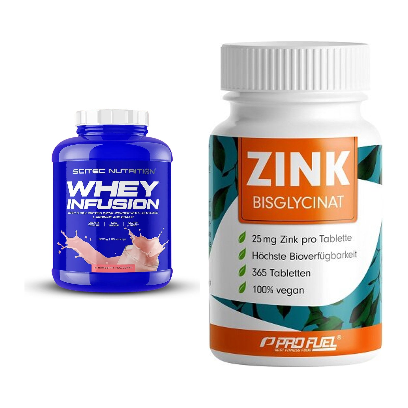 Basis-Set: Scitec Whey Infusion + ProFuel Zink Bisclycinat – alle enthaltenen Artikel