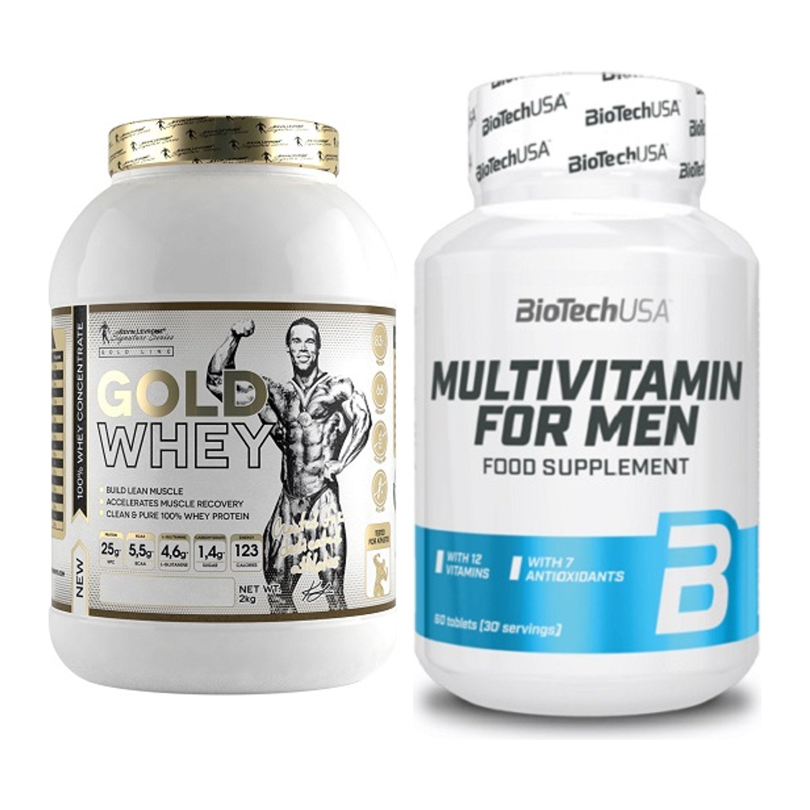 Basis-Set: Kevin Levrone Gold Whey + BioTech Multivitamin for Men 60 – alle enthaltenen Artikel