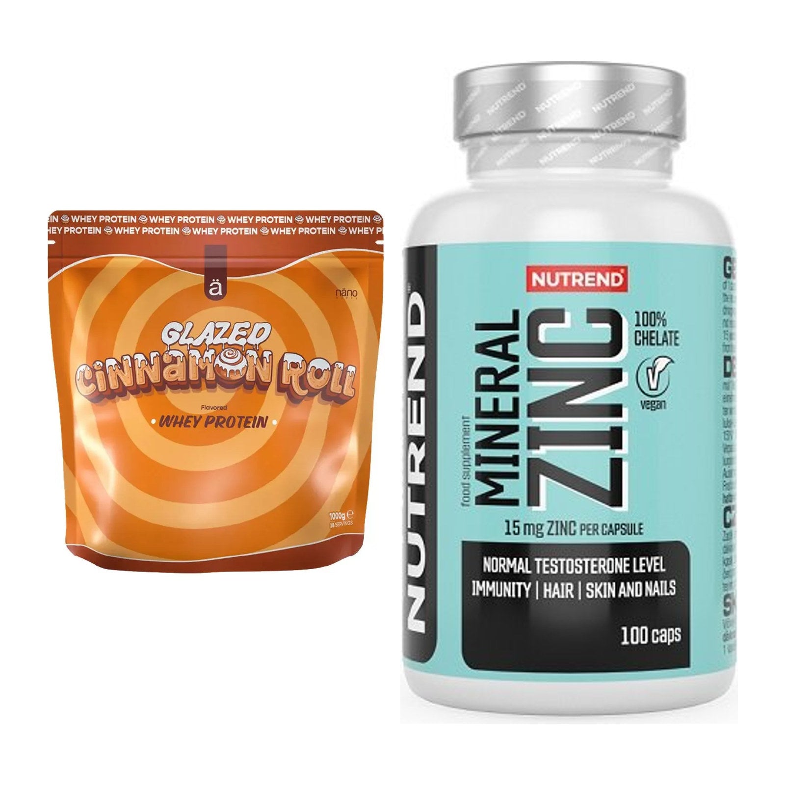 Basis-Set: Nanosupps Whey Protein + Nutrend Zinc Chelate 15mg – alle enthaltenen Artikel