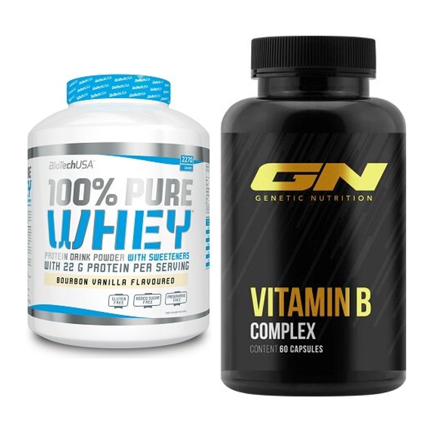 Basis-Set: BioTech 100% Pure Whey + GN Vitamin B-Complex – alle enthaltenen Artikel