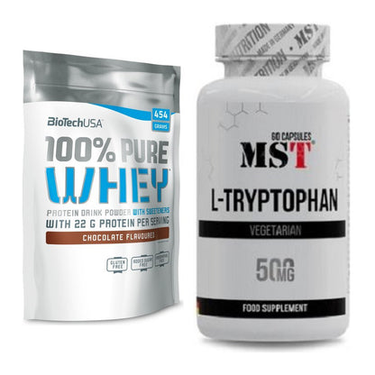 Basis-Set: BioTech 100% Pure Whey + MST Tryptophan 500mg – alle enthaltenen Artikel