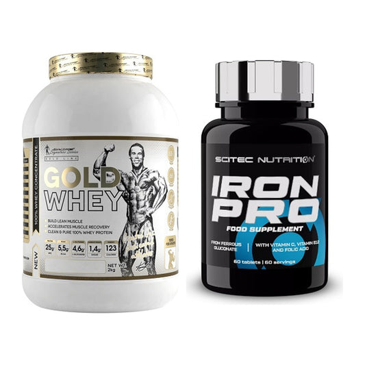 Basis-Set: Kevin Levrone Gold Whey + Scitec Iron Pro – alle enthaltenen Artikel