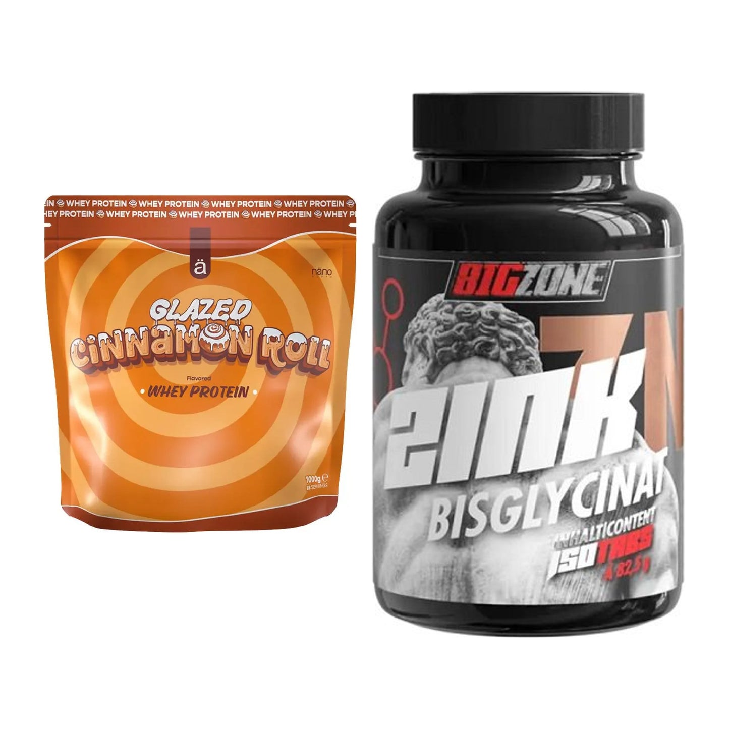 Basis-Set: Nanosupps Whey Protein + Big Zone Zink Bisglycinat – alle enthaltenen Artikel