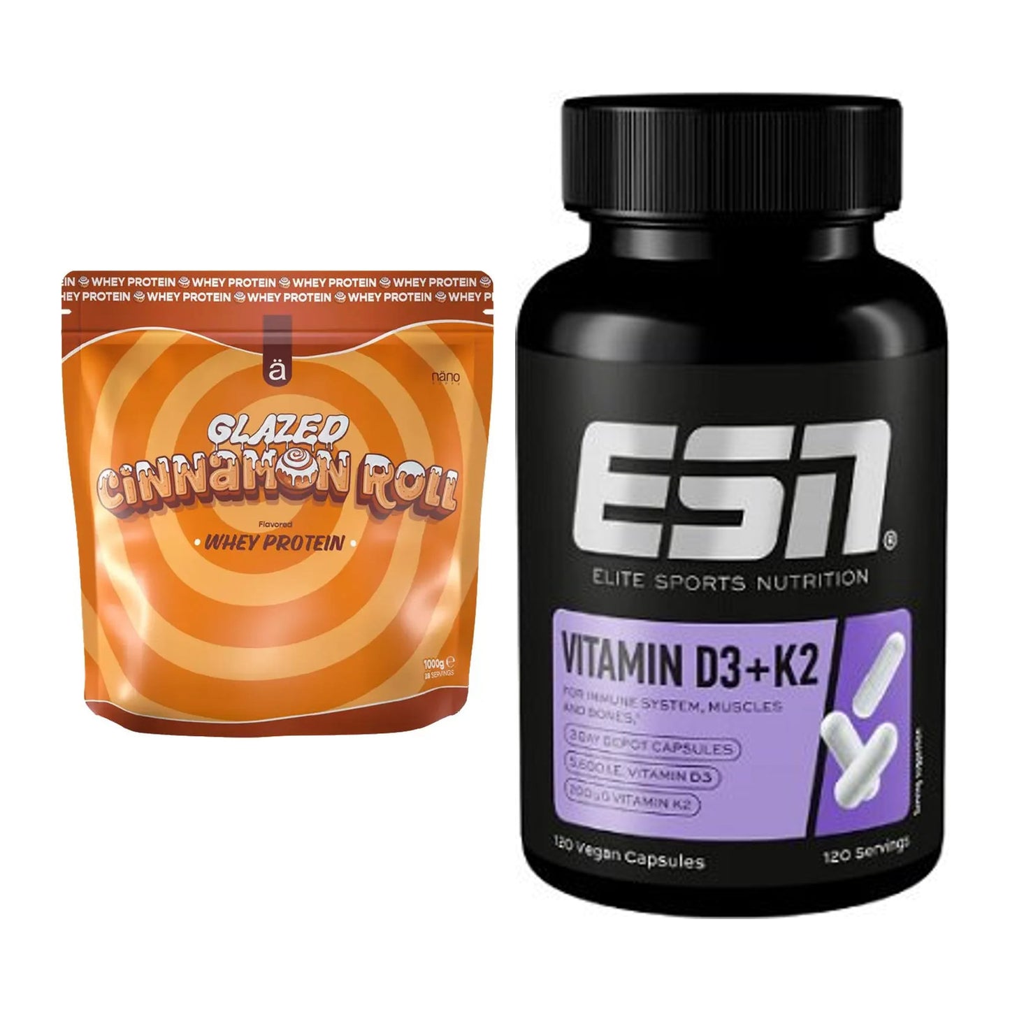 Basis-Set: Nanosupps Whey Protein + ESN Vitamin D3 + K2 – alle enthaltenen Artikel