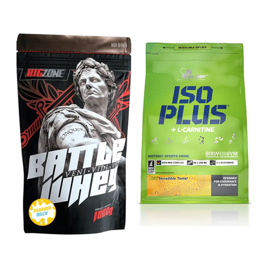 Basis-Set: Big Zone Battle Whey + Olimp Iso Plus – alle enthaltenen Artikel