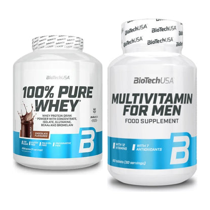 Basis-Set: BioTech 100% Pure Whey + BioTech Multivitamin for Men 60 – alle enthaltenen Artikel