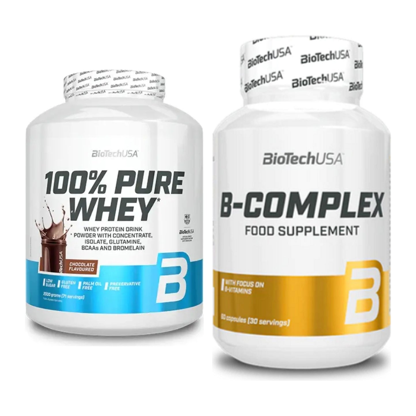 Basis-Set: BioTech 100% Pure Whey + BioTech B Complex 60 Tabl. – alle enthaltenen Artikel