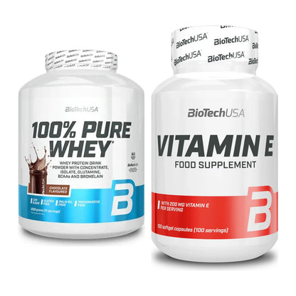 Basis-Set: BioTech 100% Pure Whey + BioTech Vitamin E 100 Softgelcaps – alle enthaltenen Artikel