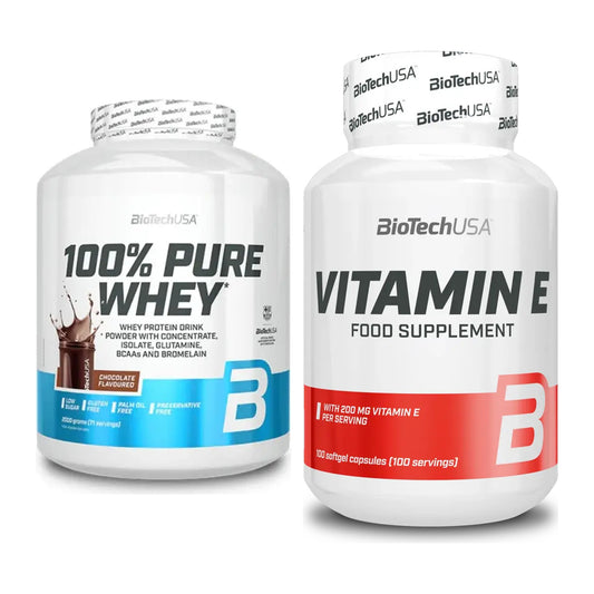 Basis-Set: BioTech 100% Pure Whey + BioTech Vitamin E 100 Softgelcaps – alle enthaltenen Artikel